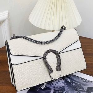 New Crossbody Chain Bag, Classic Flap, White, Fashion Purse, Shoulder Bag
